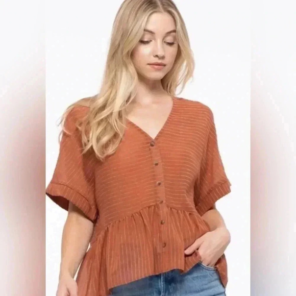 Blu Pepper Blouse (New With Tags) - Picture 1 of 6